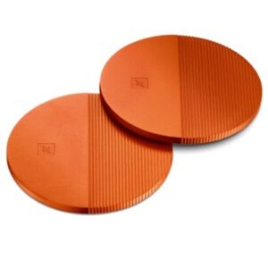 Orange Aluminum Coasters Set
